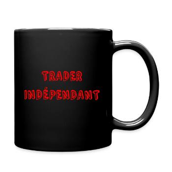 t shirt trading trader independant rouge cadeau - Mug uni - noir - Droite