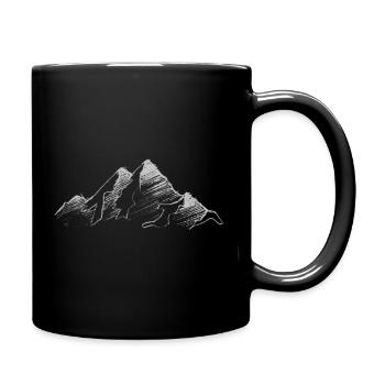 Schweizer bergen - Tasse einfarbig - Schwarz - Rechts