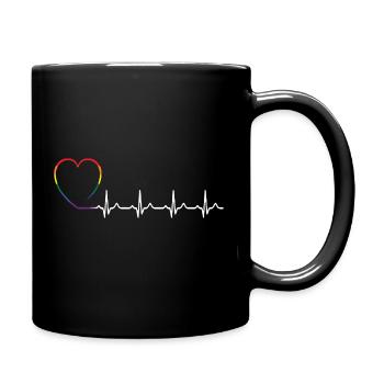LGBT pulse gift saying pride rights - Full Colour Mug - black - Right