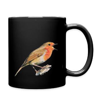 Redthroat Bird Robin - Full Colour Mug - black - Right
