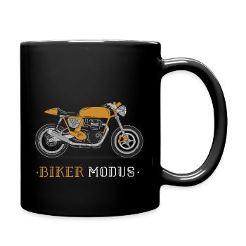Cooles Motorrad Design Cafe-Racer - Tasse einfarbig - Schwarz - Rechts