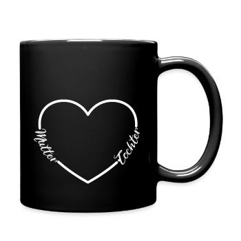 Mother's Daughter Heart Love Mother's Day - Full Colour Mug - black - Right