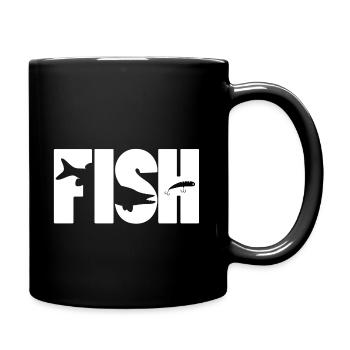 WHITE FISH - Full Colour Mug - black - Right