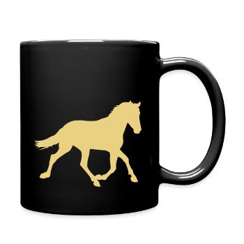 Spanier Andalusier im Trab - Tasse einfarbig - Schwarz - Rechts