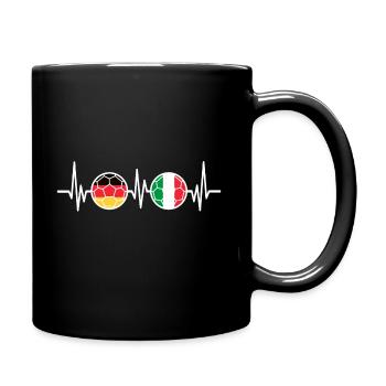 Soccer Germany Italy heartbeat - Full Colour Mug - black - Right