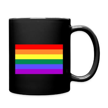 Rainbow flag for tolerance - Full Colour Mug - black - Right
