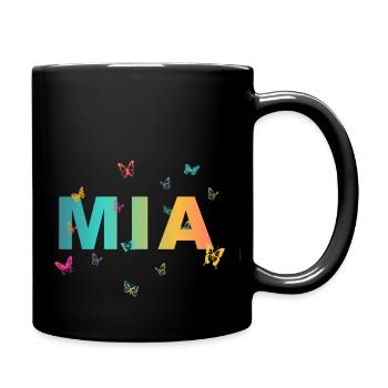 Mia - Schöner Name mit Schmetterlingen, Mädchen - Tasse einfarbig - Schwarz - Rechts