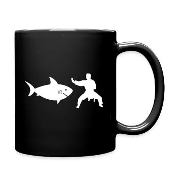 Shark Karate - Full Colour Mug - black - Right