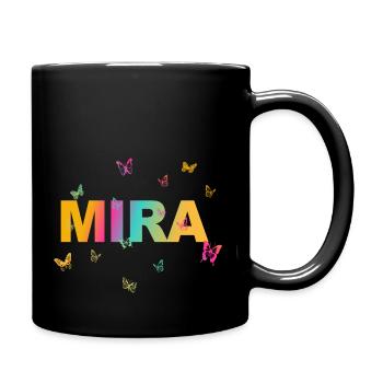 Mira - Joli nom avec papillons, fille - Mug uni - noir - Droite