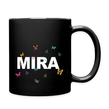 Mira - Joli nom avec papillons, fille - Mug uni - noir - Droite