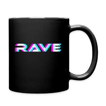 Rave Techno EDM Trippy Acid Raven House - Tasse einfarbig - Schwarz - Rechts
