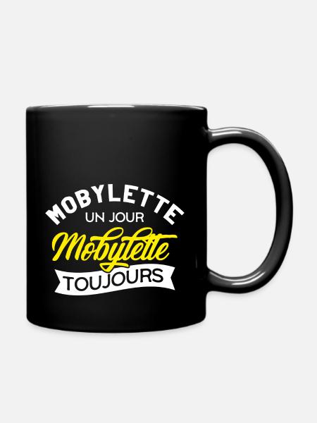 Mobylette un jour Cadeau humour personnalisé - Mug uni - noir
