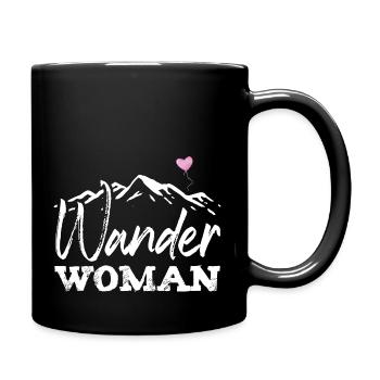 Hiking Woman Hike Ladies Mountaineer Trekking - Full Colour Mug - black - Right