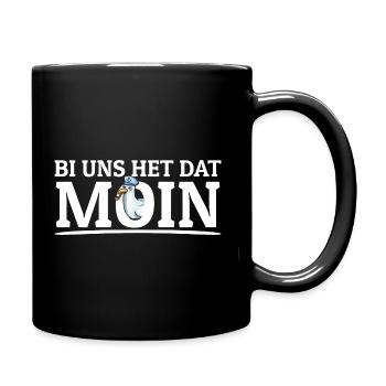 Bi uns het dat Moin Plattdeutsche Norddeutschland - Tasse einfarbig - Schwarz - Rechts