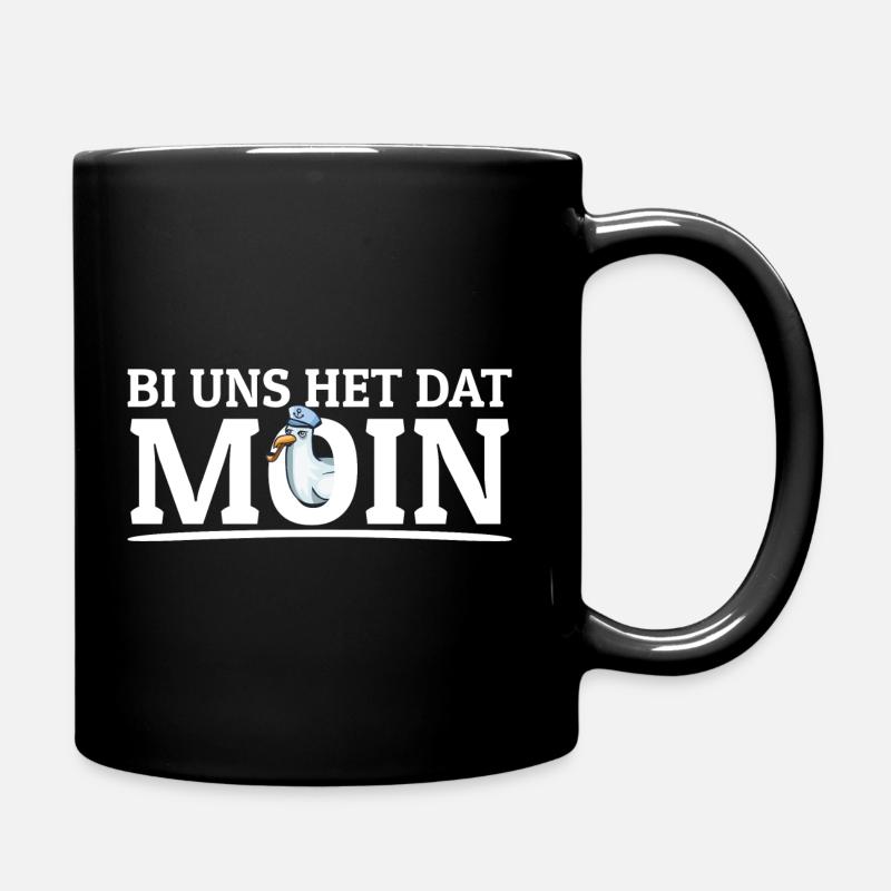 Bi uns het dat Moin Plattdeutsche Norddeutschland - Tasse einfarbig - Schwarz