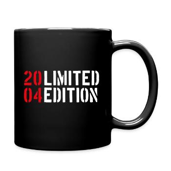 Limited Edition 2004 - 18. Geburtstag Typographie - Tasse einfarbig - Schwarz - Rechts