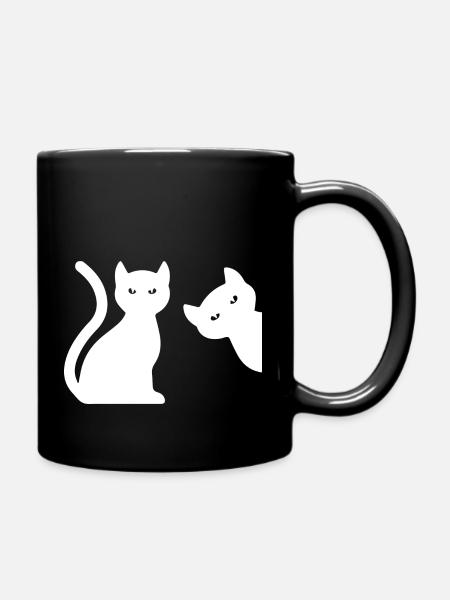 Cat Katze - Tasse einfarbig - Schwarz