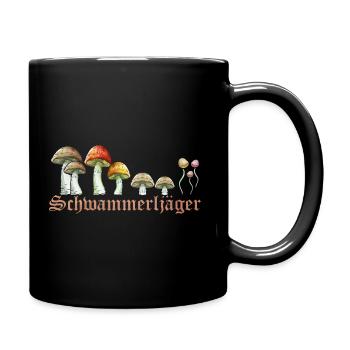 Schwammerljäger - Pilzsammler & Schwammerl sammeln - Tasse einfarbig - Schwarz - Rechts