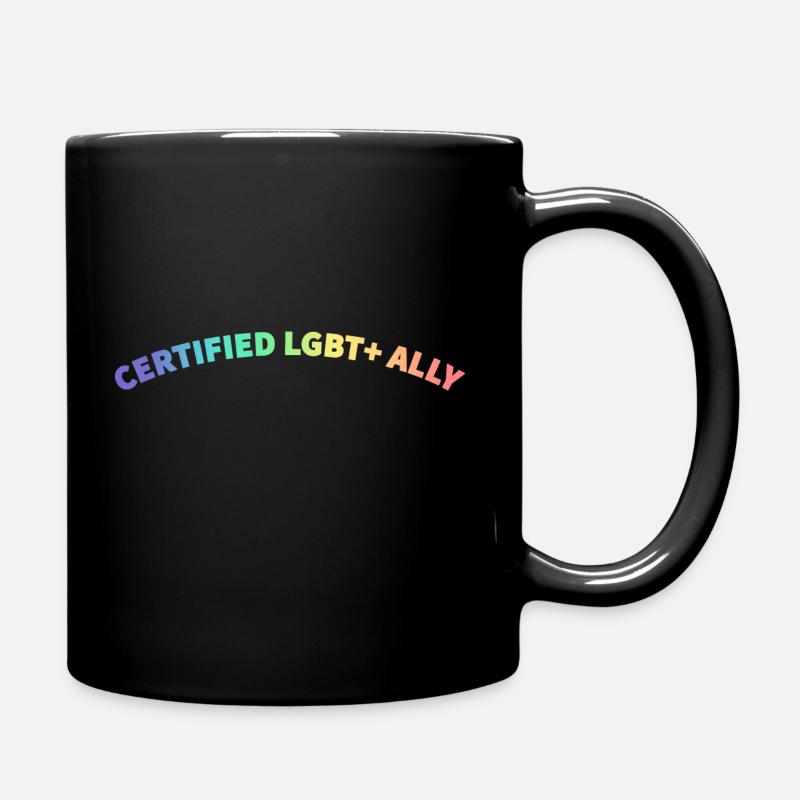 CERTIFIED LGBT+ ALLAY. Pride Month 2022 - Full Colour Mug - black