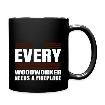 woodworking bingo hall tshirts - Tasse einfarbig - Schwarz - Rechts