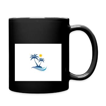 Palmen - Tasse einfarbig - Schwarz - Rechts