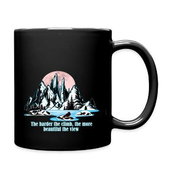 Fluss am Berg mit schöner Aussicht. - Tasse einfarbig - Schwarz - Rechts