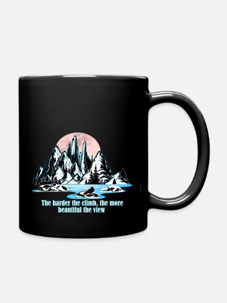 River on the mountain with beautiful views. - Full Colour Mug - black