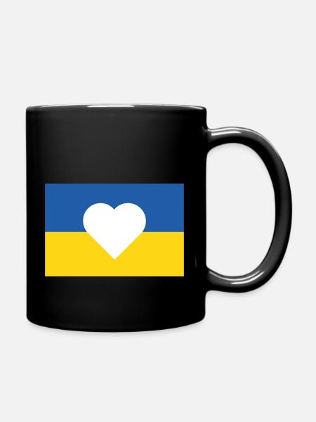 Ukraine Heart - Tasse einfarbig - Schwarz