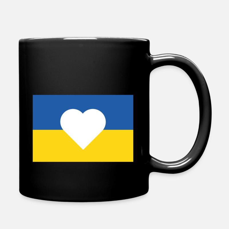 Ukraine Heart - Tasse einfarbig - Schwarz