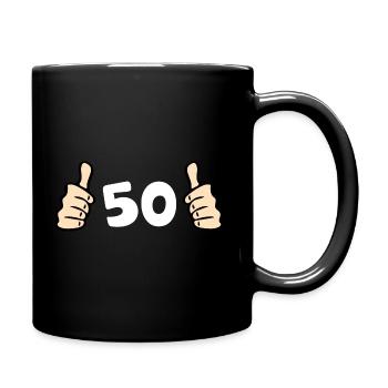 50 Birthday Greetings Anniversary - Full Colour Mug - black - Right