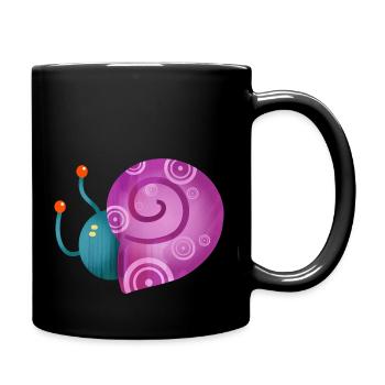 Cute Garden Snail - Full Colour Mug - black - Right