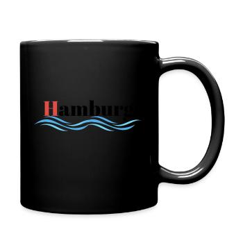 Anker Hamburg Hafen Hansestadt - Tasse einfarbig - Schwarz - Rechts
