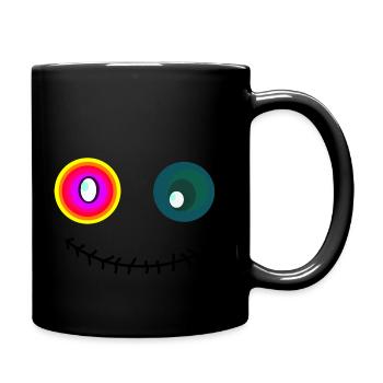 Crazy cartoon face - Tasse einfarbig - Schwarz - Rechts