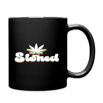 Feuille de mauvaise herbe défoncée - Mug uni - noir - Droite