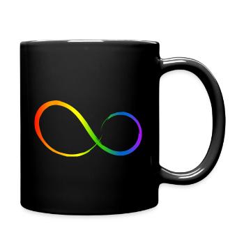 Unendlichkeit unendliches Regenbogen Farben Symbol - Tasse einfarbig - Schwarz - Rechts