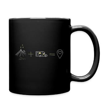 camping one love - Tasse einfarbig - Schwarz - Rechts