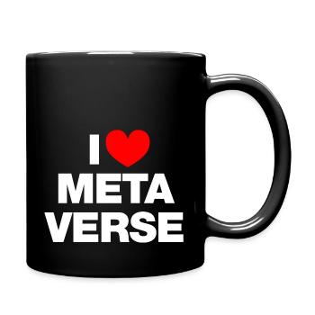 I Love Metaverse (white) - Tasse einfarbig - Schwarz - Rechts