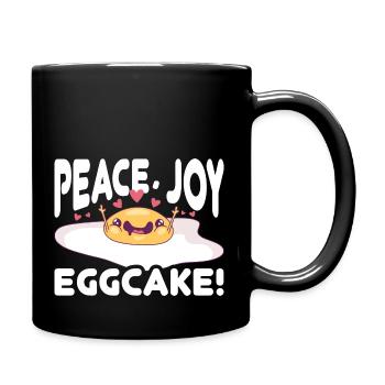 Peace, joy, eggcake! - Denglish Proverbs Denglisch - Full Colour Mug - black - Right