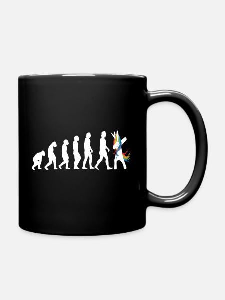 Evolution Unicorn that's the story - Full Colour Mug - black