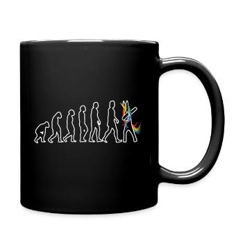Evolution unicorn dabbing - Full Colour Mug - black - Right