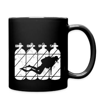 Taucher Vintage Retro Tauchsport Tauchen Scuba Mee - Tasse einfarbig - Schwarz - Rechts