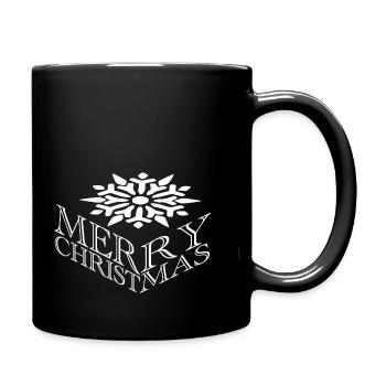 Joyeux Noël avec flocon de neige - Mug uni - noir - Droite
