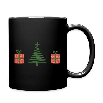 Weihnachten Weihnachtsbaum - Tasse einfarbig - Schwarz - Rechts