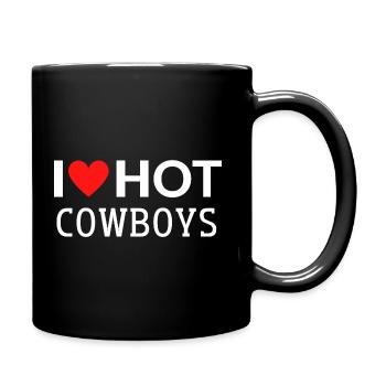 I Love Hot Cowboys - Tasse einfarbig - Schwarz - Rechts