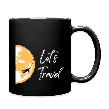 Let's Travel Reiselust Reisen Wandern Weltreise ! - Tasse einfarbig - Schwarz - Rechts