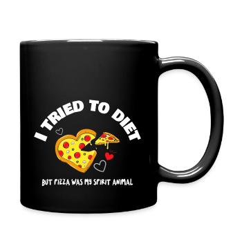 Diet Pizza Food Slimming Intent Failure Soul - Mug uni - noir - Droite
