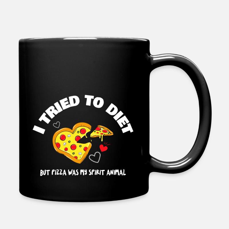 Diet Pizza Food Slimming Intent Failure Soul - Full Colour Mug - black