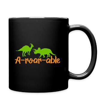 Dinosaure A-roar-able Drôle de dicton - Mug uni - noir - Droite