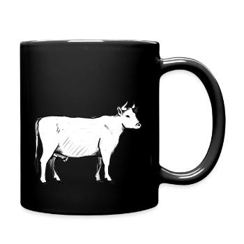 Ein Rind (Handgezeichnet) - Tasse einfarbig - Schwarz - Rechts