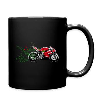 MOTORRADFAHRER PASSIONSBLUMENPFLANZE - Tasse einfarbig - Schwarz - Rechts